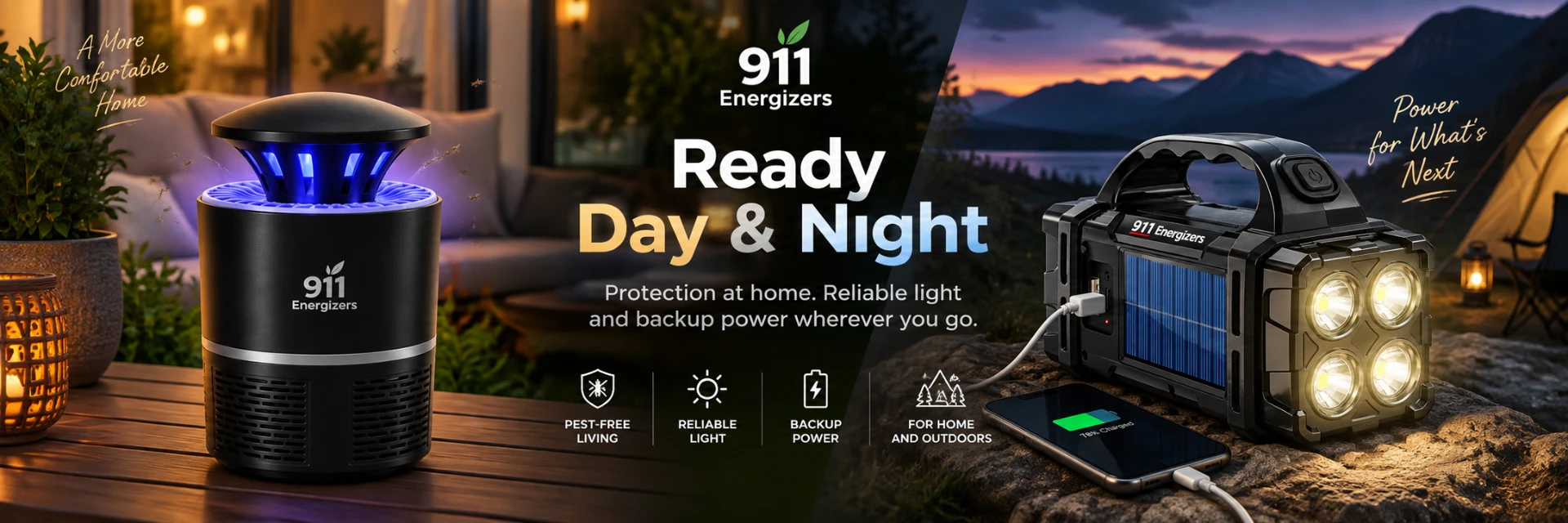 Ready Day & Night — protection at home and backup power outdoors